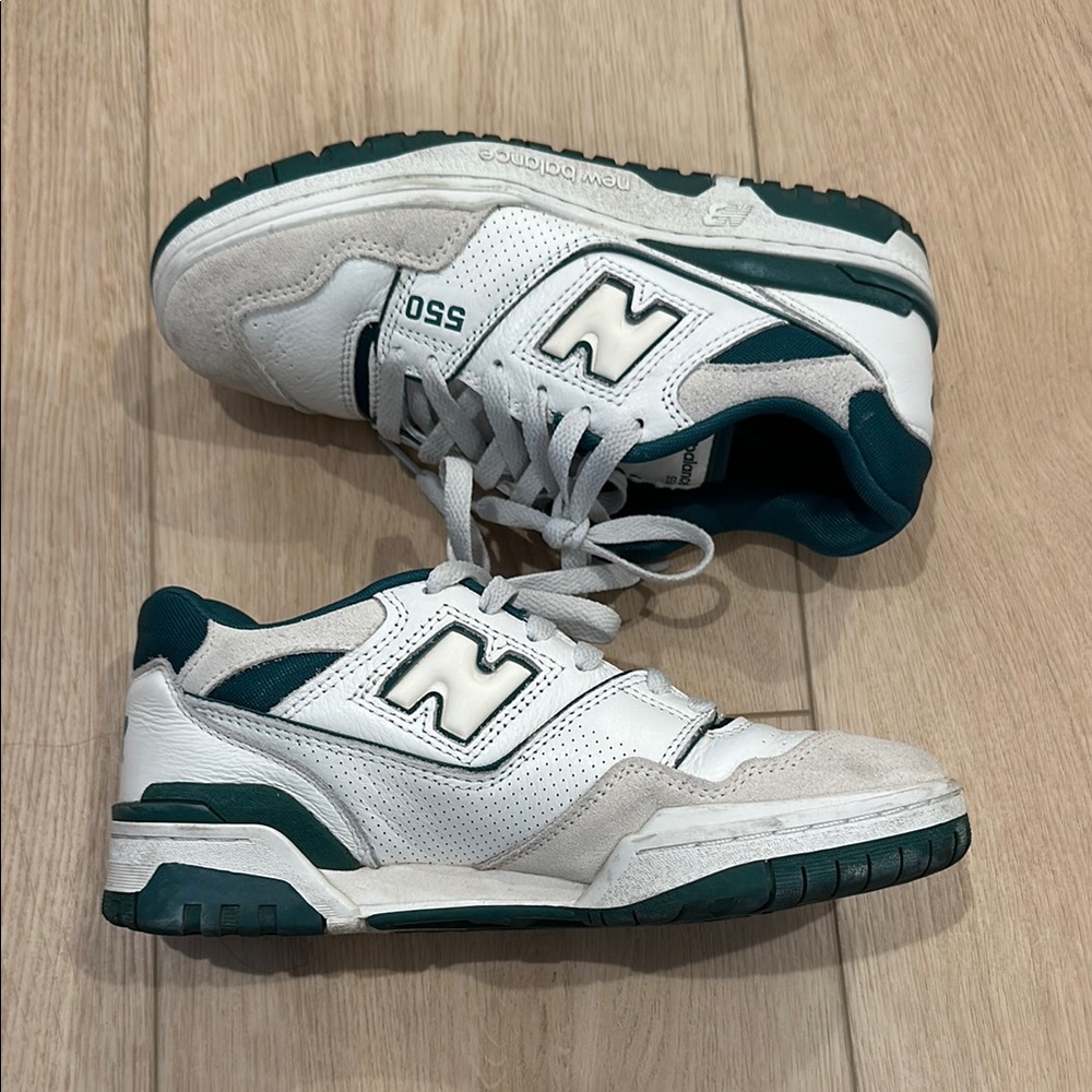 New Balance 550 White with Vintage Teal